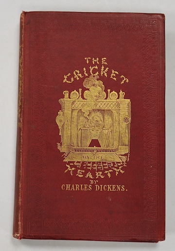 Dickens, Charles - The Cricket on the Hearth. A fairy tale of home. First Edition. engraved pictorial and printed titles, frontis. and 12 text engravings (by Leech, Doyle, Maclise et al); original blind decorated and gil